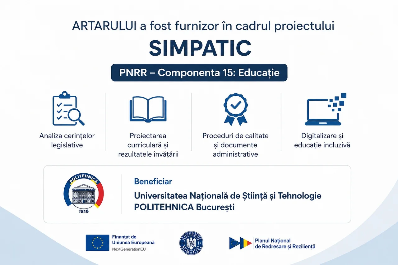 Afișul proiectului SIMPATIC, PNRR Componenta 15 Educație